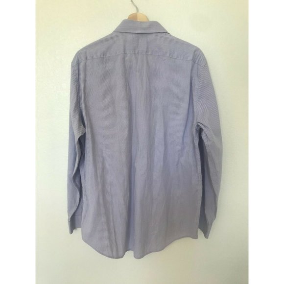 BLACK BROWN Slim Fit Blue Striped Long Sleeve Button Down Dress Shirt Men's Size - Picture 4 of 4